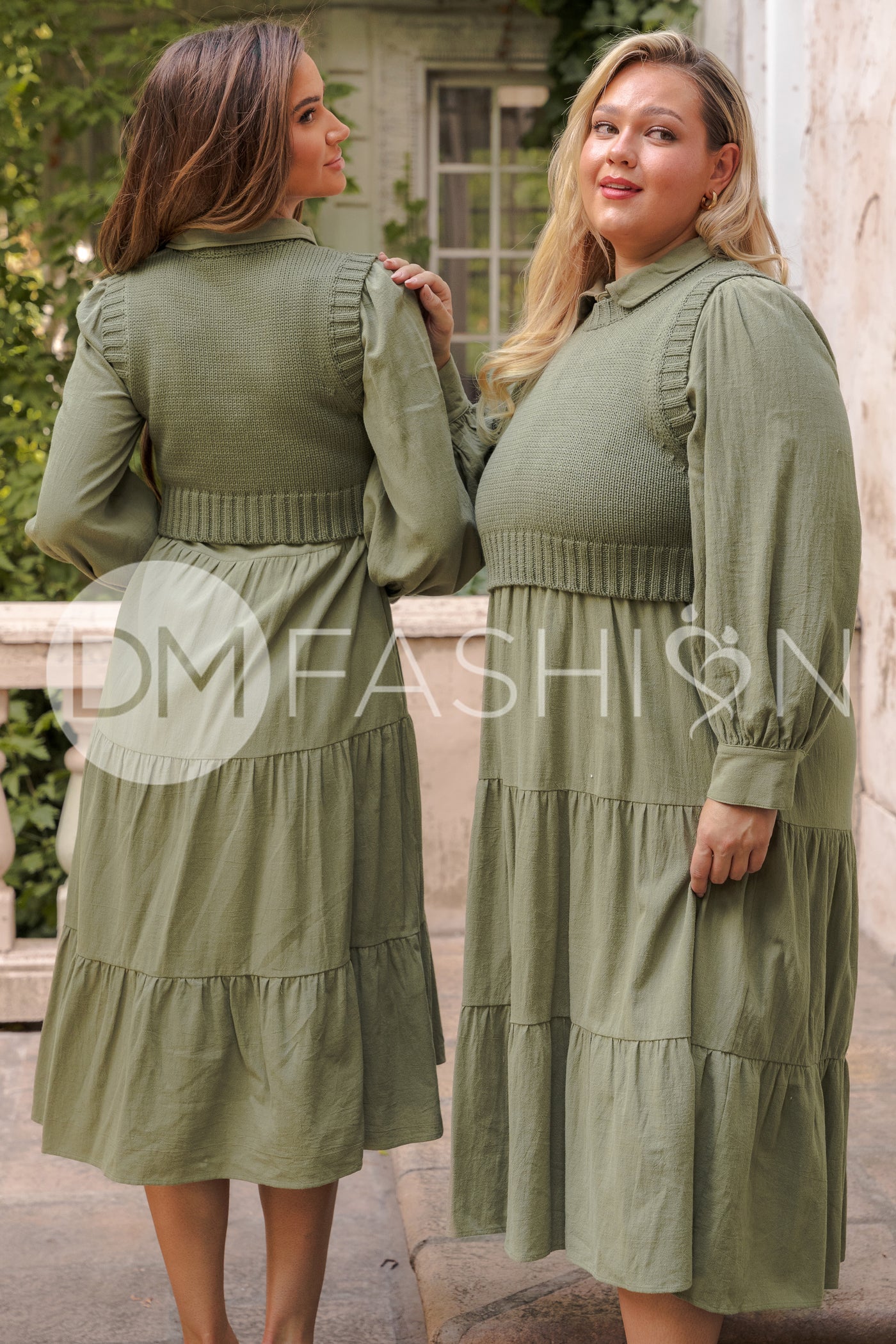 Angelica Olive Green Sweater Dress - DM Exclusive - Nursing Friendly - Restocked