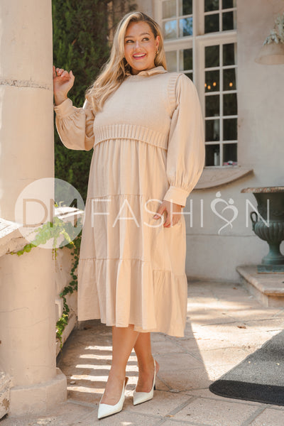 Angelica Almond Sweater Dress - DM Exclusive - Nursing Friendly - Restocked