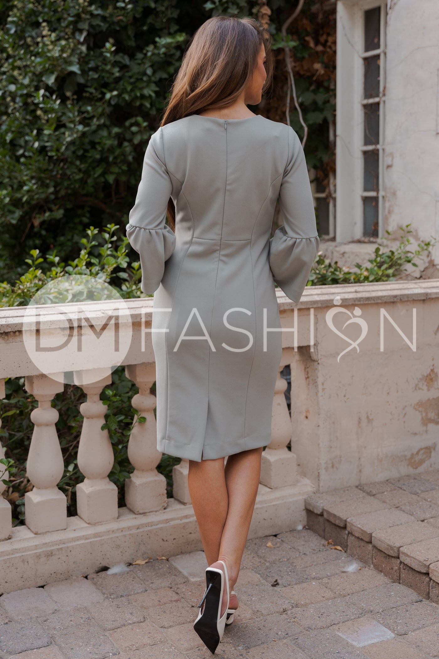 Grace Misty Blue Sheath Dress - DM Exclusive