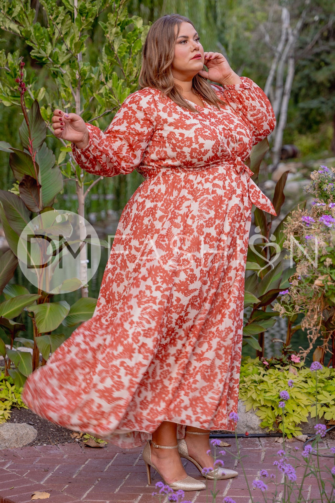 Chanel Autumn Floral Gold Stripe Maxi - DM Exclusive- Nursing Friendly- Maternity Friendly- - Restocked Restocking