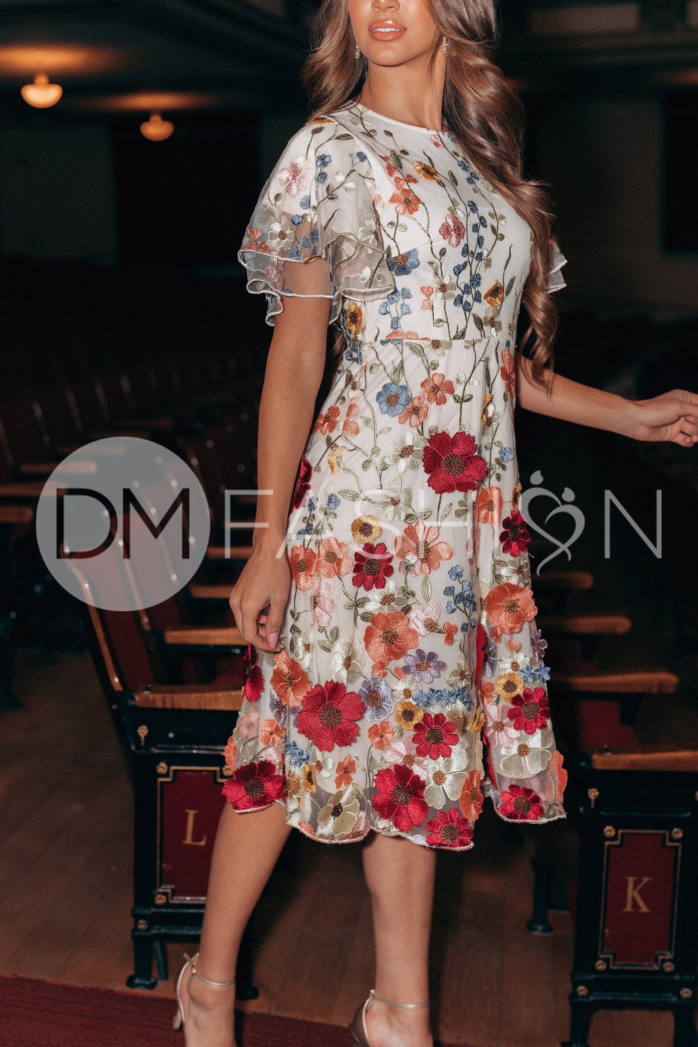 Lillian Duchess Ivory Floral Dress - DM Exclusive