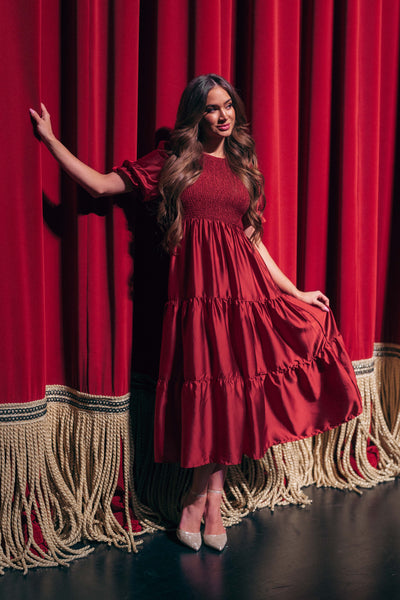 Calliope Burgundy Dress - DM Exclusive - Maternity Friendly - Restocked