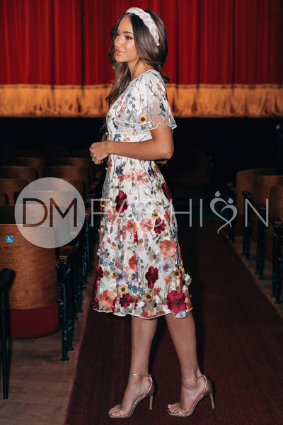 Lillian Duchess Ivory Floral Dress - DM Exclusive