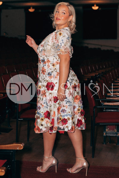 Lillian Duchess Ivory Floral Dress - DM Exclusive