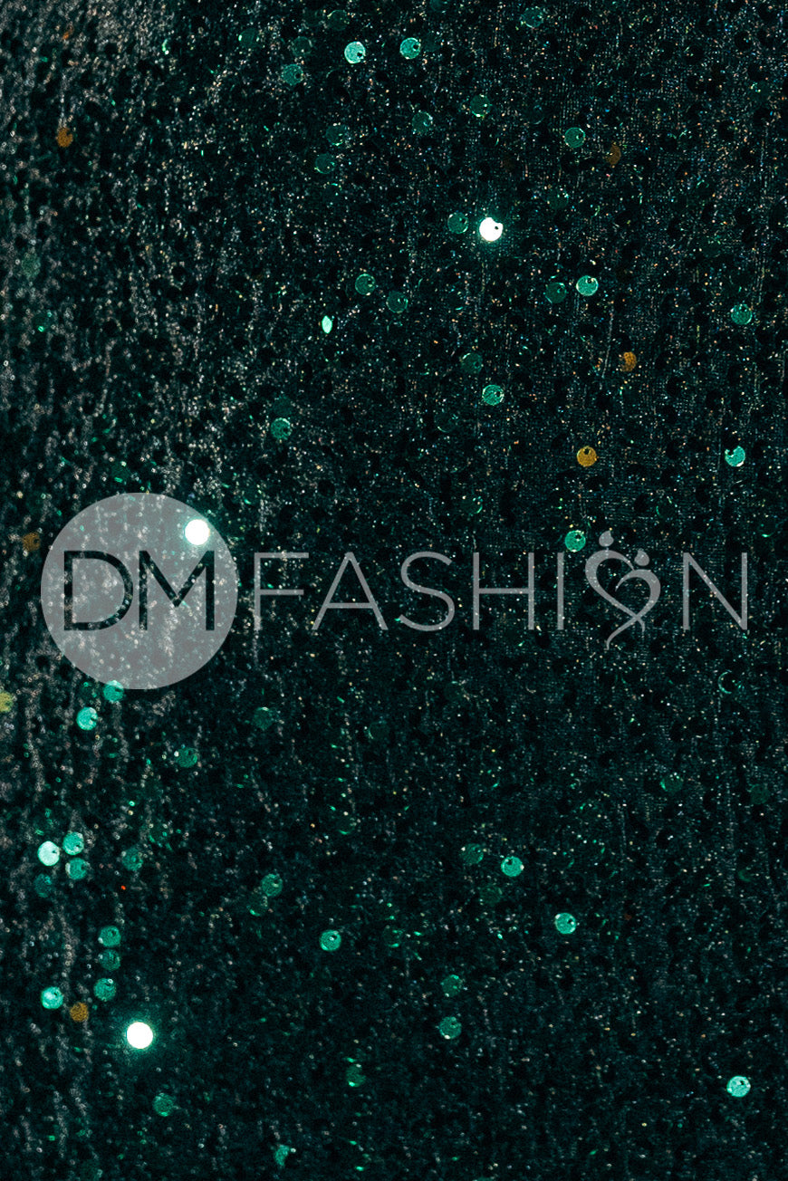 Catherine Black Emerald Sequin Dress - DM Exclusive - Maternity Friendly