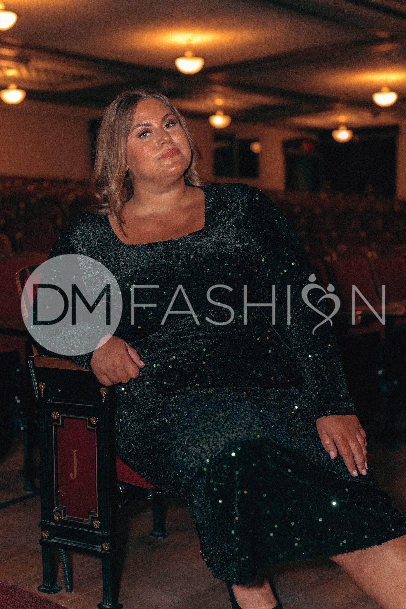 Catherine Black Emerald Sequin Dress - DM Exclusive - Maternity Friendly