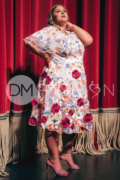 Lillian Duchess Ivory Floral Dress - DM Exclusive