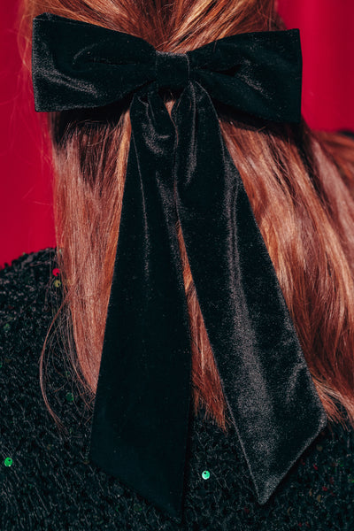 Black Velvet Hair Bow