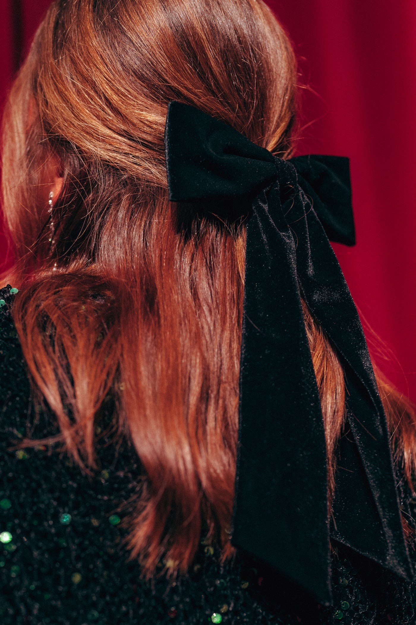 Black Velvet Hair Bow