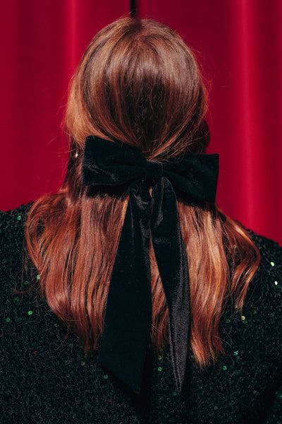 Black Velvet Hair Bow