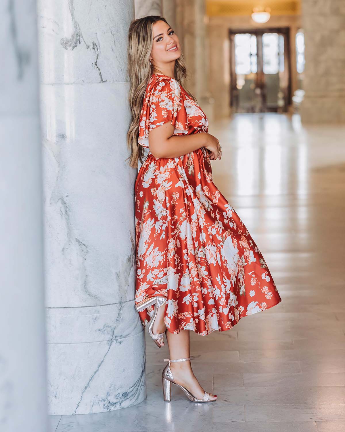 Magnolia Rust Floral Dress - DM Exclusive - Nursing Friendly - FINAL SALE