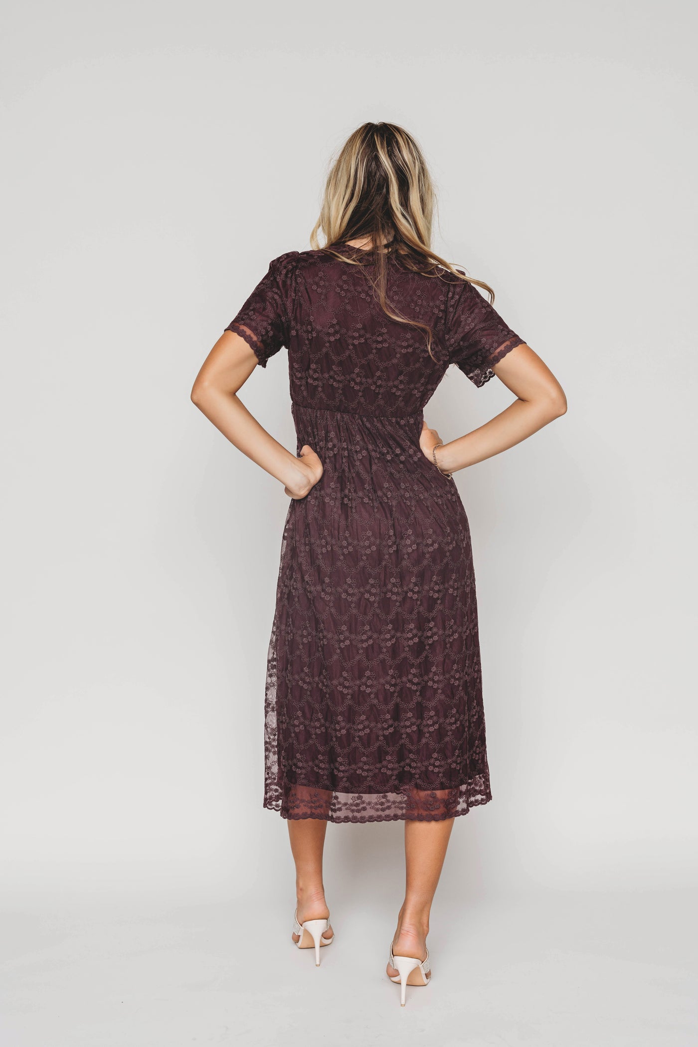Ella Embroidered Plum Dress