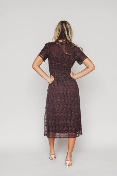 Ella Embroidered Plum Dress