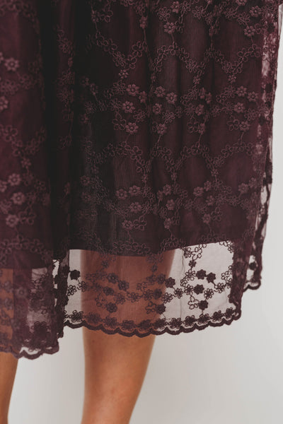 Ella Embroidered Plum Dress