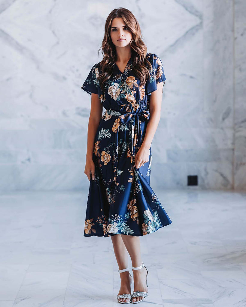 Magnolia Navy Floral Dress - DM Exclusive - Nursing Friendly  