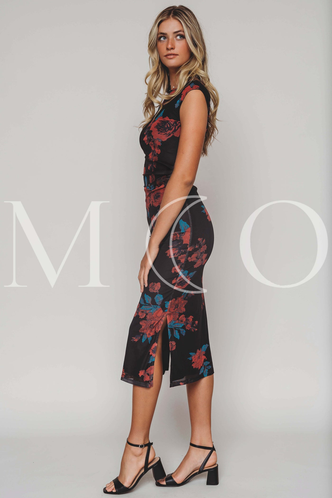 Anne Red Floral Mesh Dress - MCO - Pre Order Ships 09-22-25