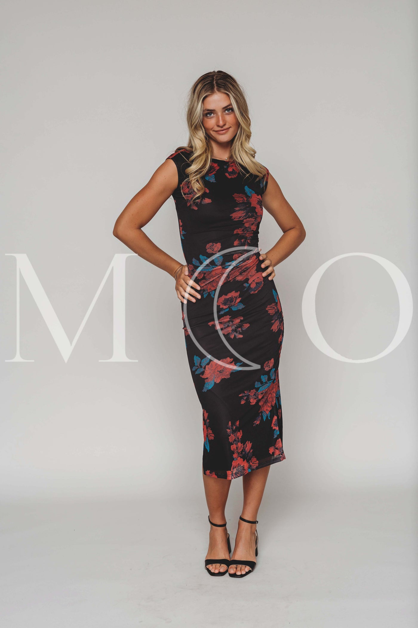 Anne Red Floral Mesh Dress - MCO - Pre Order Ships 09-22-25