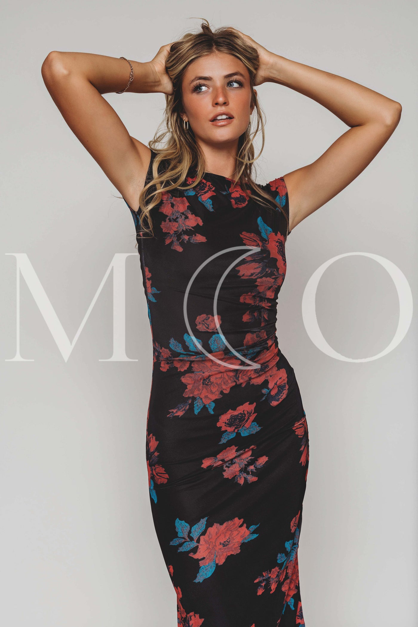 Anne Red Floral Mesh Dress - MCO - Pre Order Ships 09-22-25