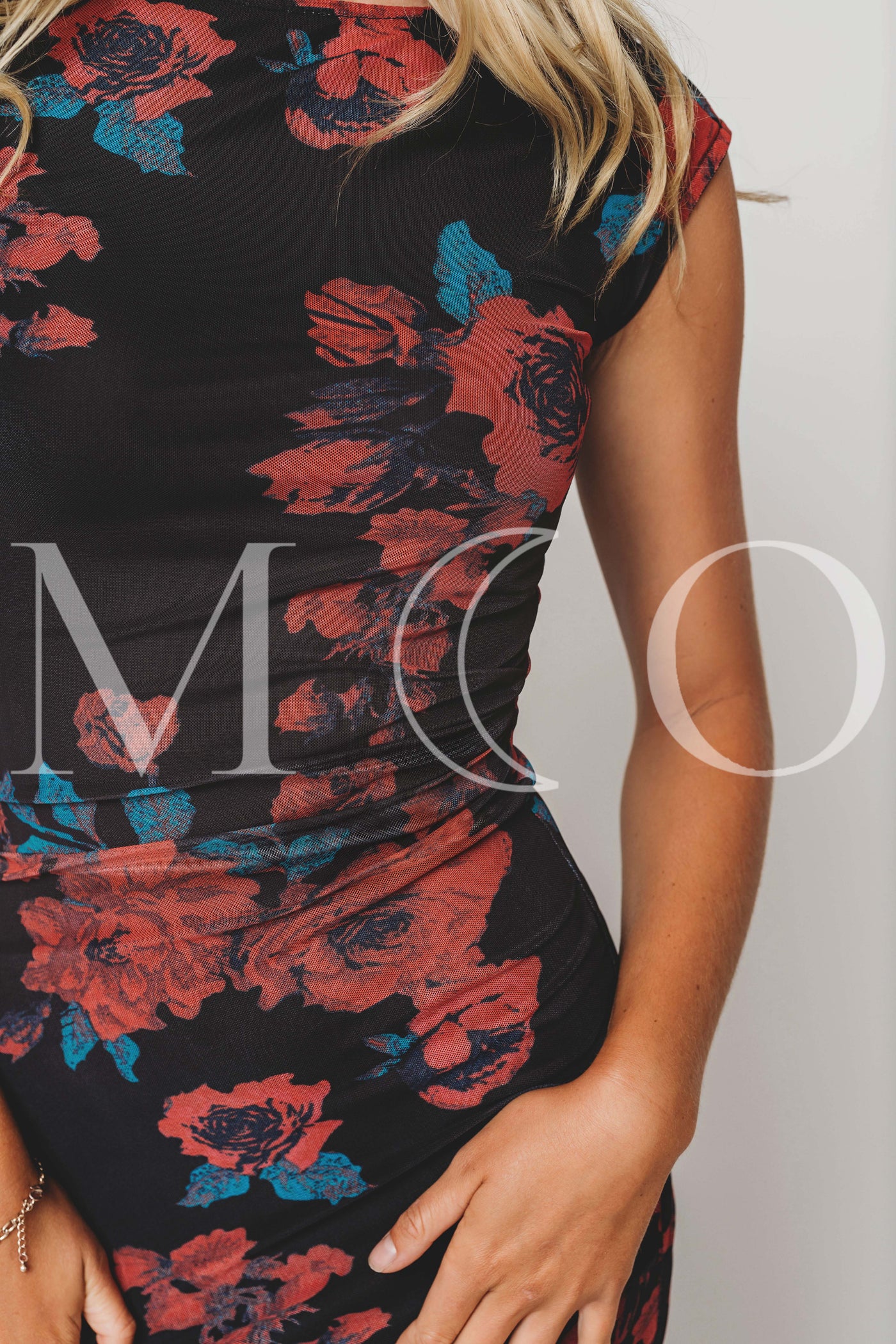 Anne Red Floral Mesh Dress - MCO - Pre Order Ships 09-22-25