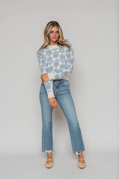 Billie Blue Flower Sweater