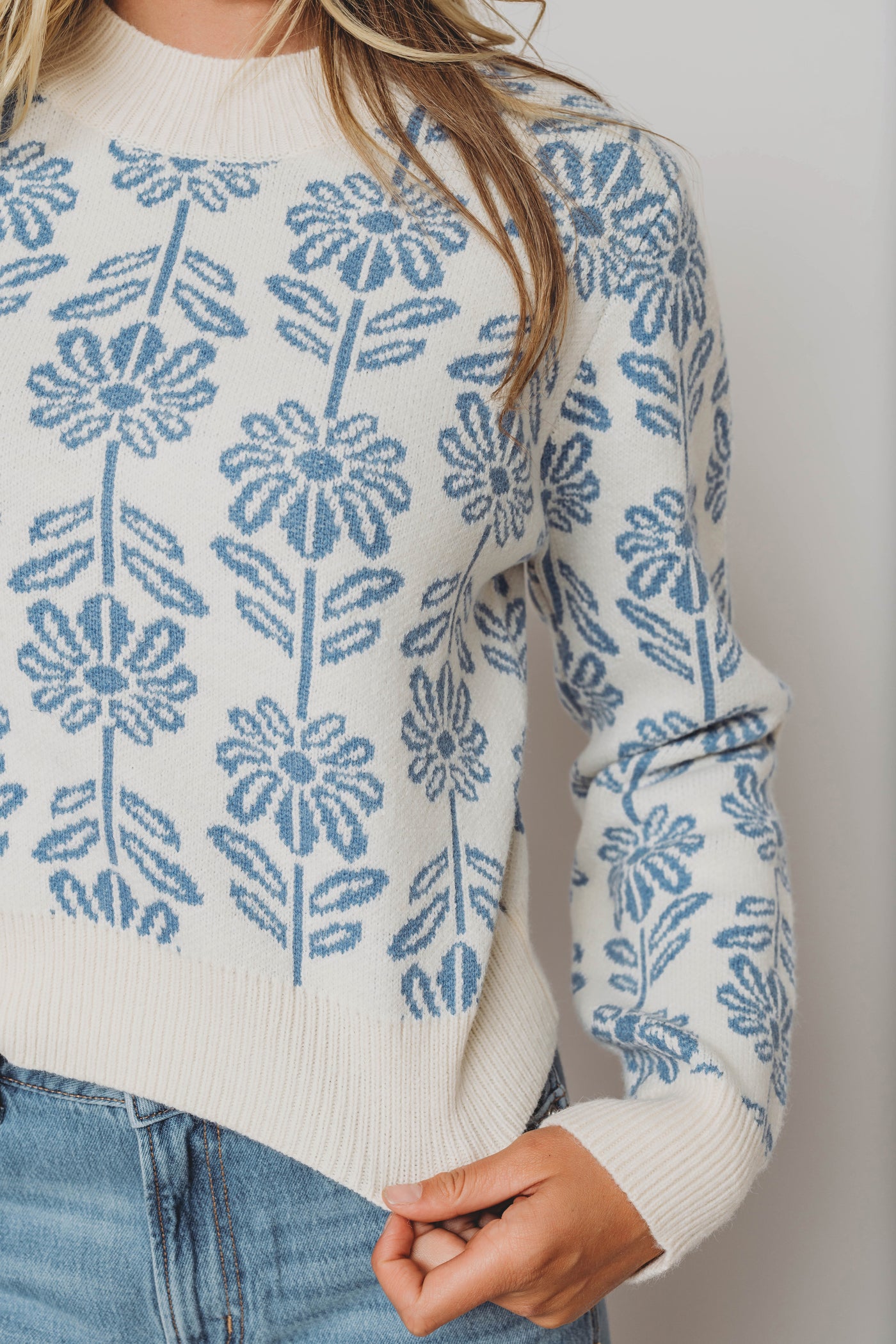 Billie Blue Flower Sweater