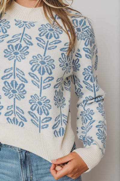 Billie Blue Flower Sweater