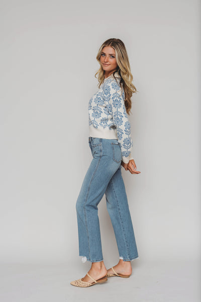 Billie Blue Flower Sweater