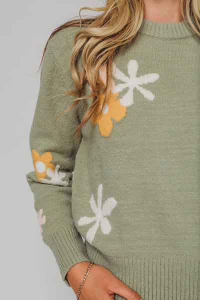 Floral Dreams Sage Sweater