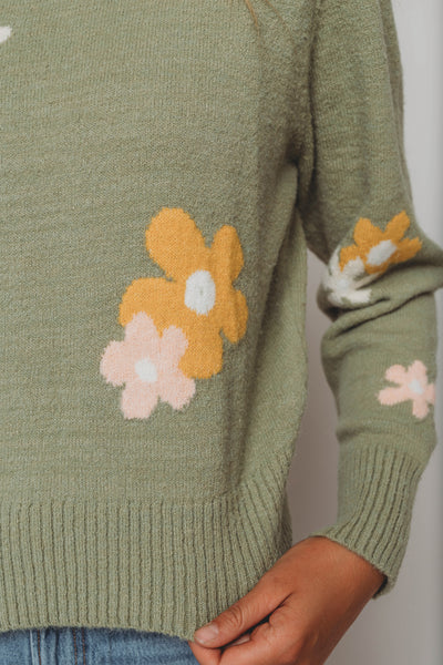 Floral Dreams Sage Sweater