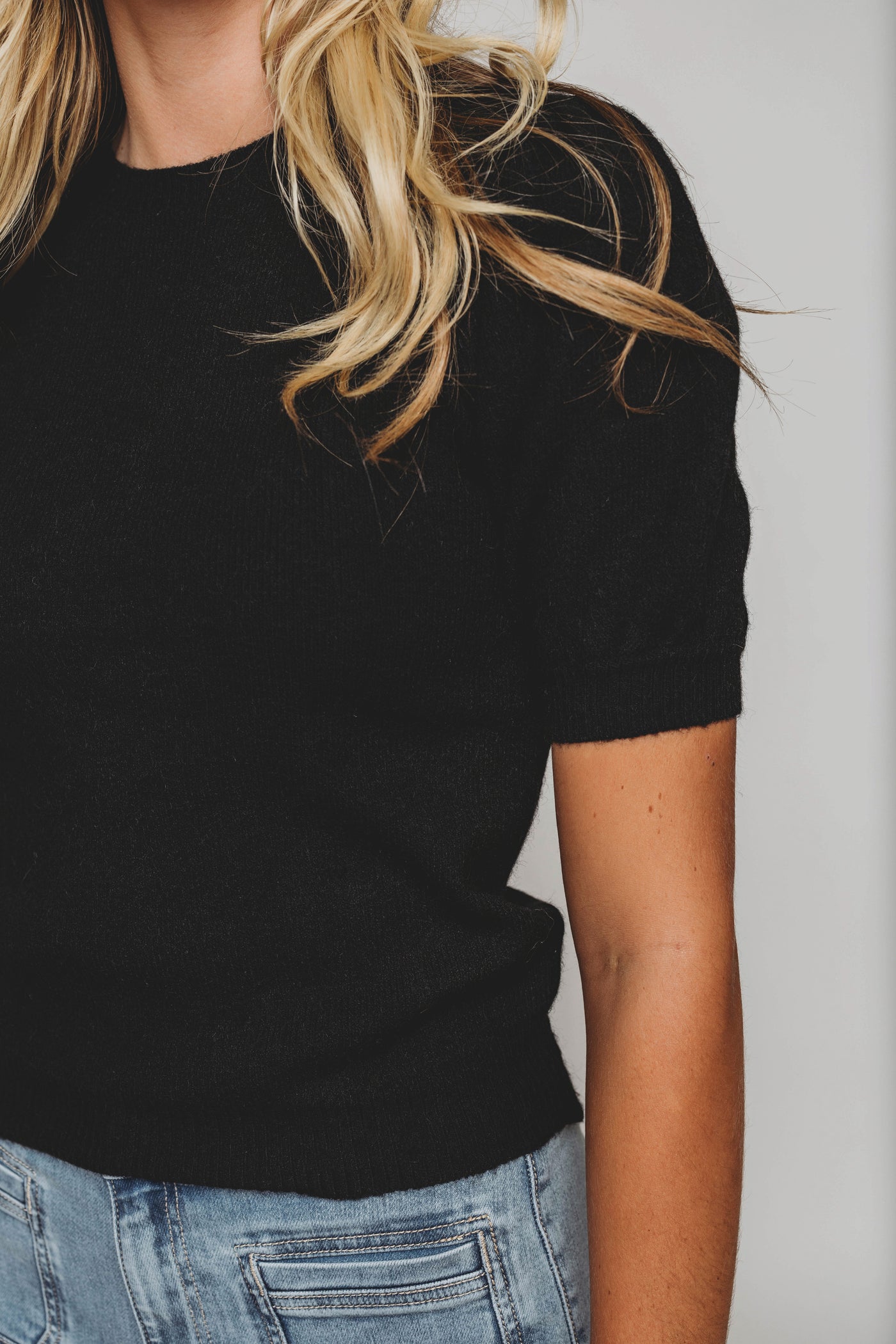 On the Go Black Ribbed Sweater - Restocked