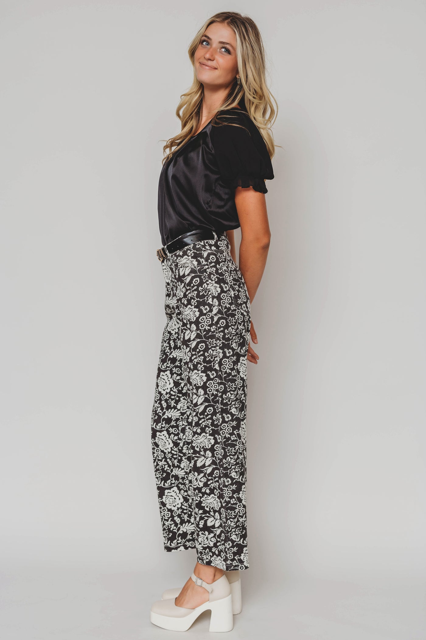 Bronx Black Floral Jeans