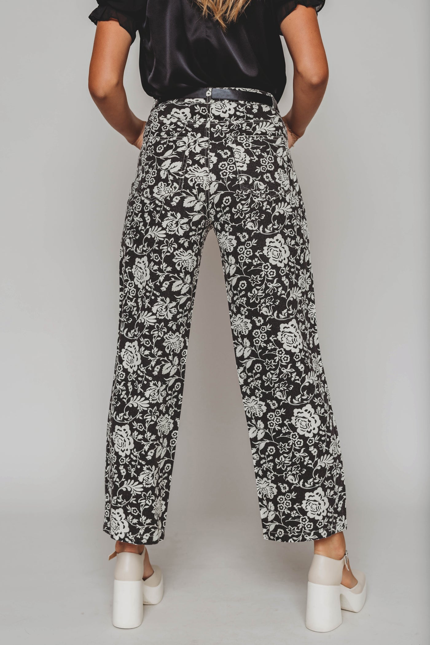 Bronx Black Floral Jeans