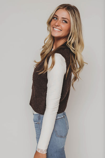 Frankie Brown Flower Sweater Vest