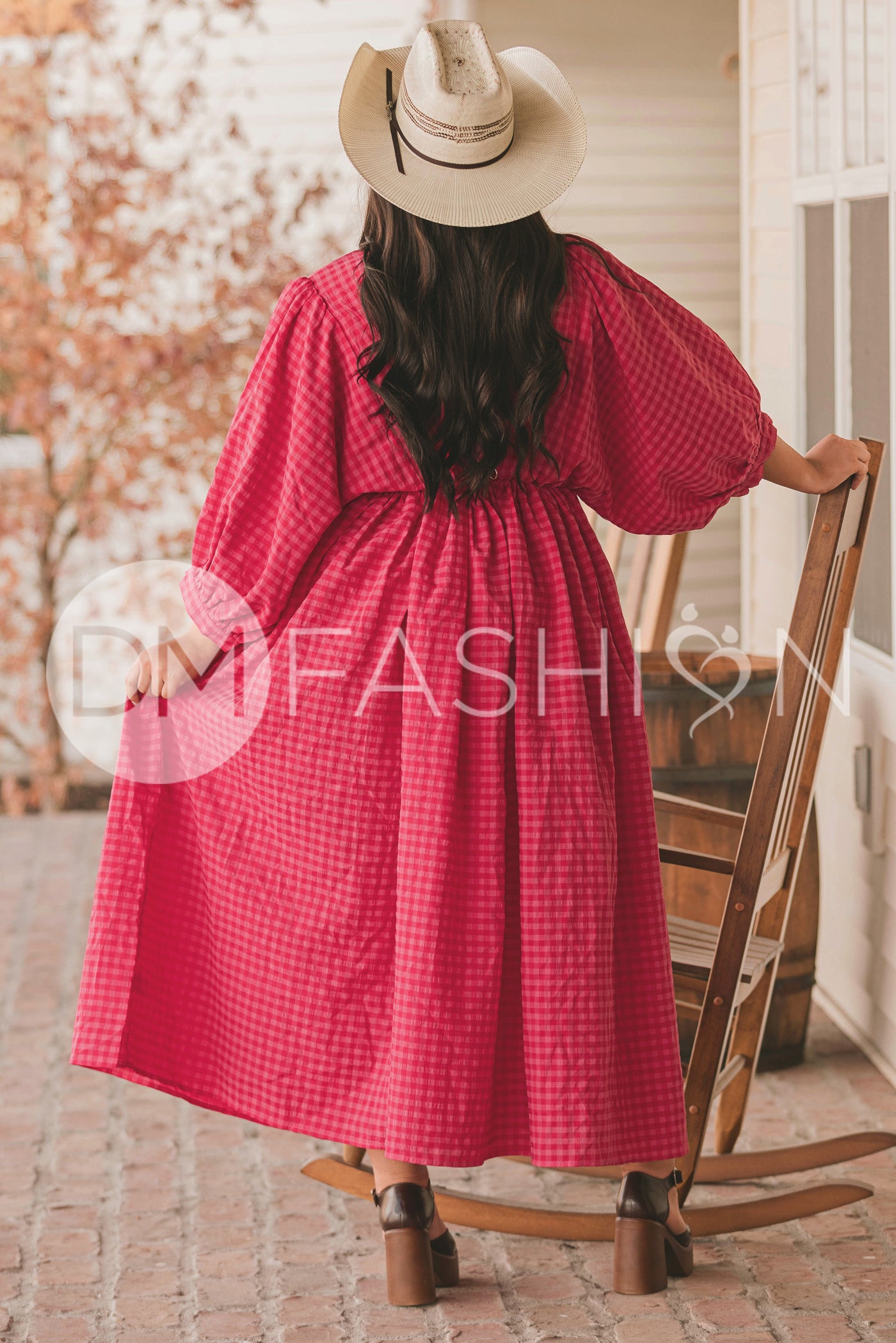 Alexa Hot Pink Gingham Dress - MCO - Maternity Friendly