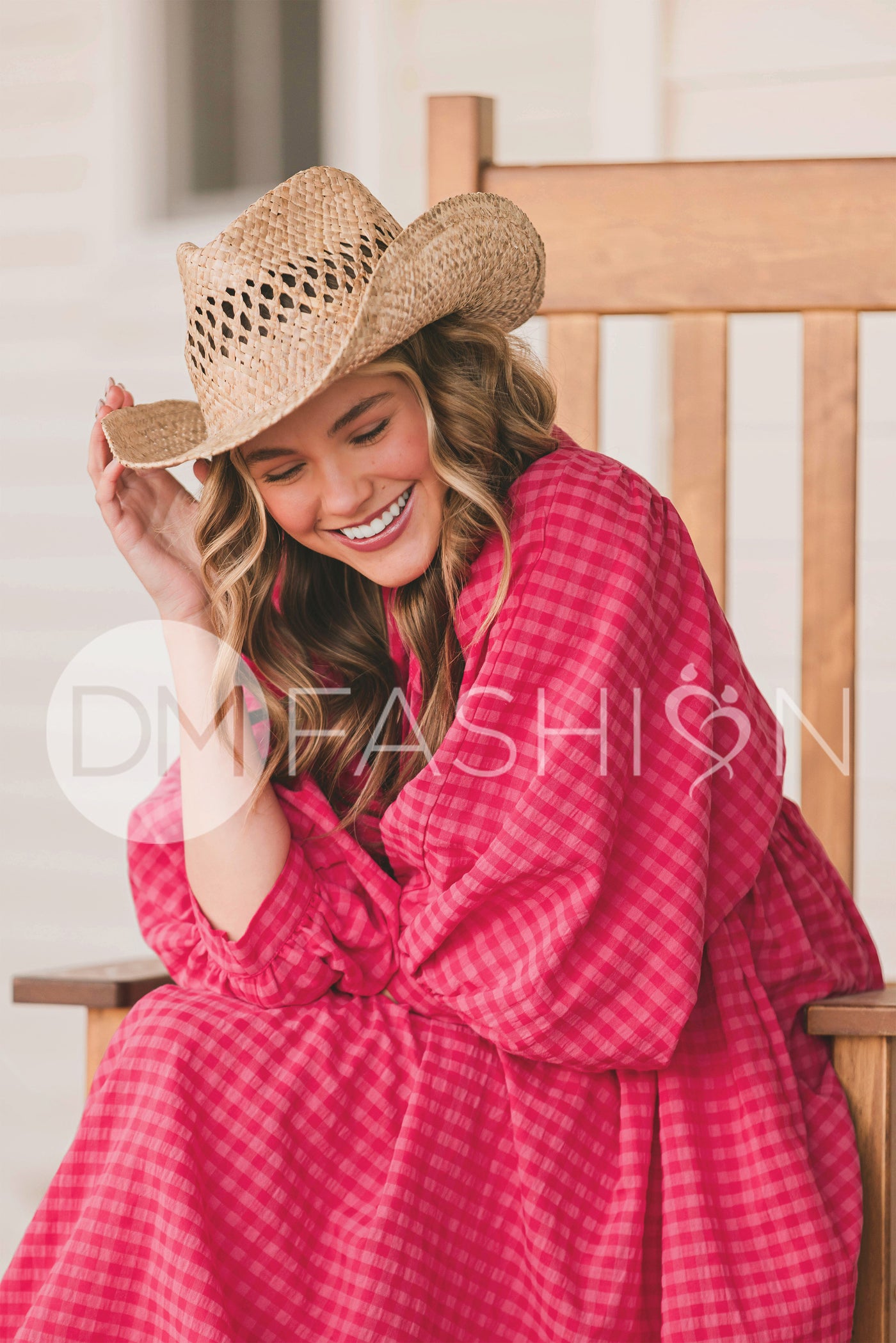 Alexa Hot Pink Gingham Dress - MCO - Maternity Friendly