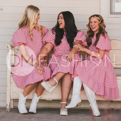 Hannah Jean Pink Gingham Dress - MCO