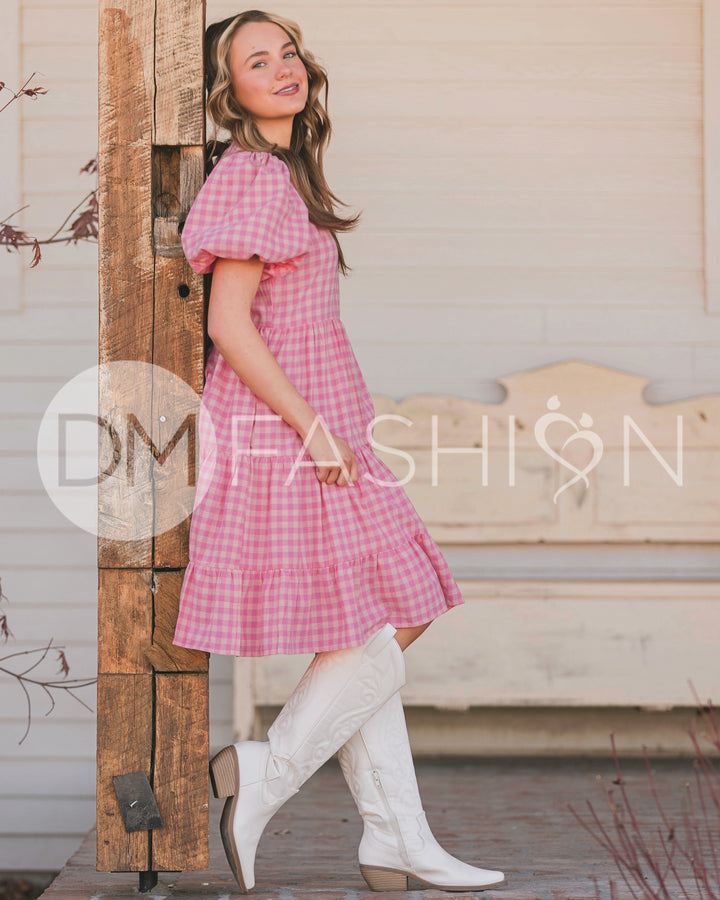 Hannah Jean Pink Gingham Dress - MCO – DM Fashion