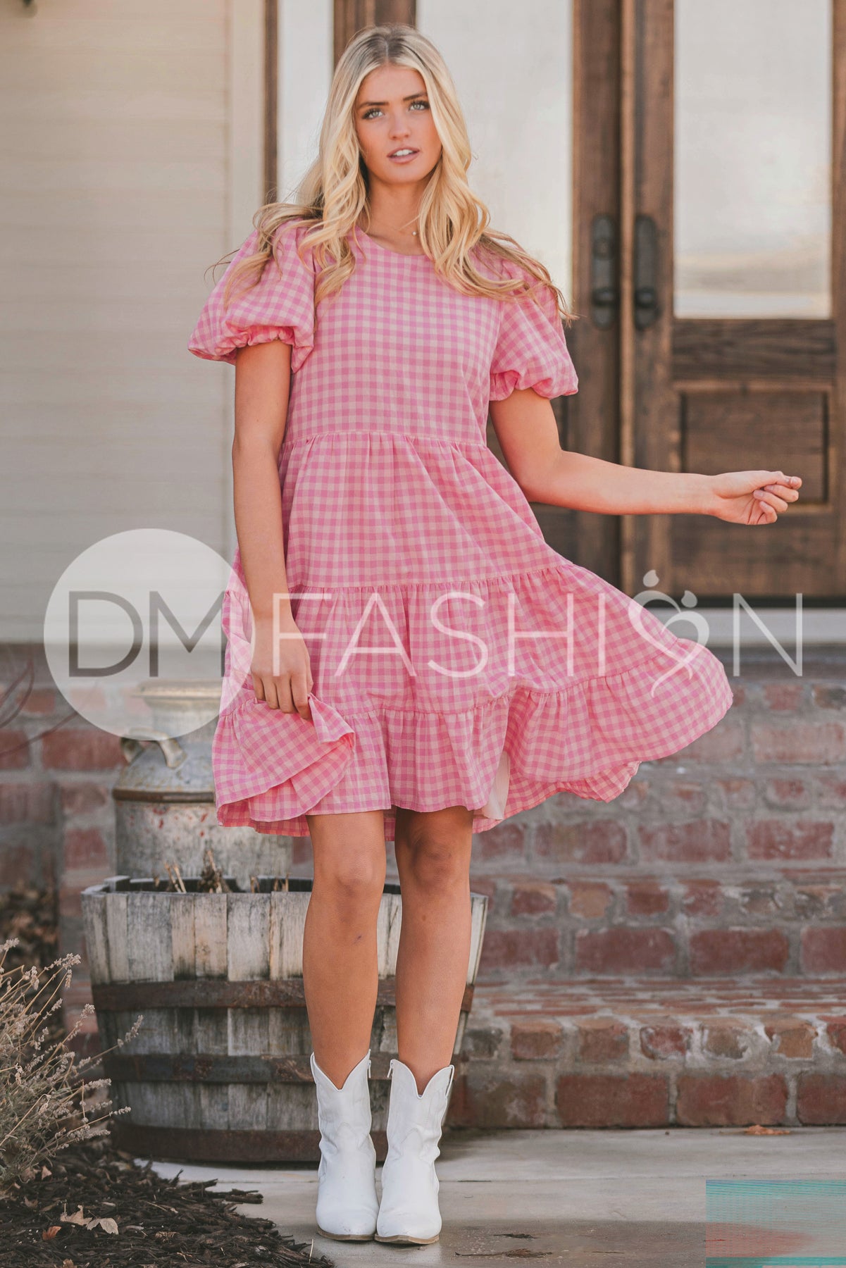 Dm Dress Code Hannah Jean Pink Gingham Dress - MCO - Restocked – DM Fashion
