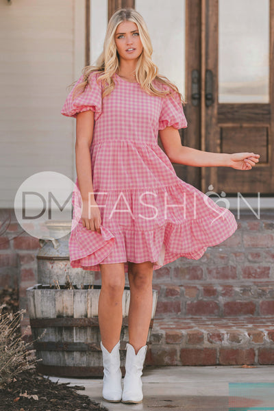 Hannah Jean Pink Gingham Dress - MCO