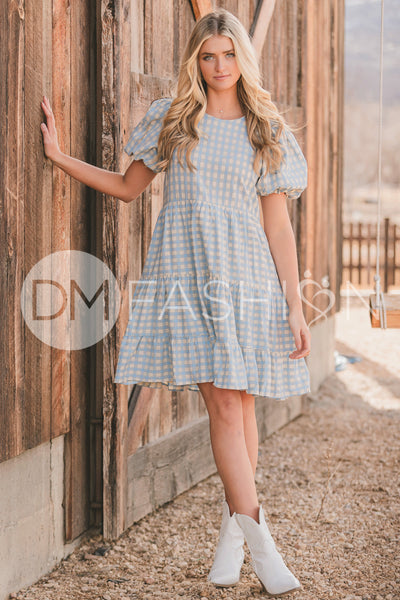 Hannah Jean Blue Gingham Dress - MCO