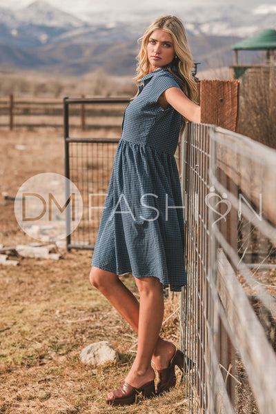 Sabrina Blue Dress - MCO - Maternity Friendly - Nursing Friendly