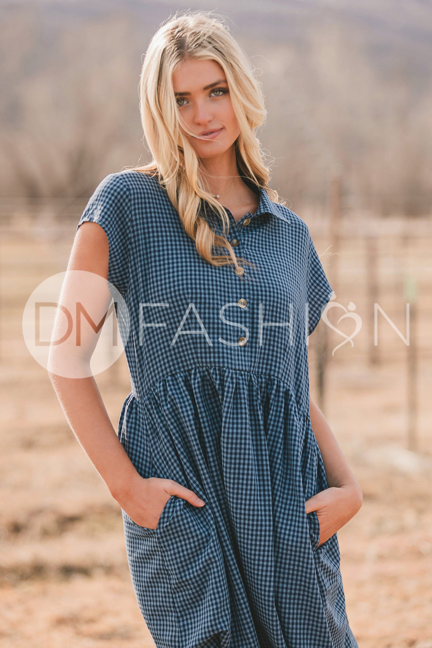 Sabrina Blue Dress - MCO - Maternity Friendly - Nursing Friendly -Restocking April 15