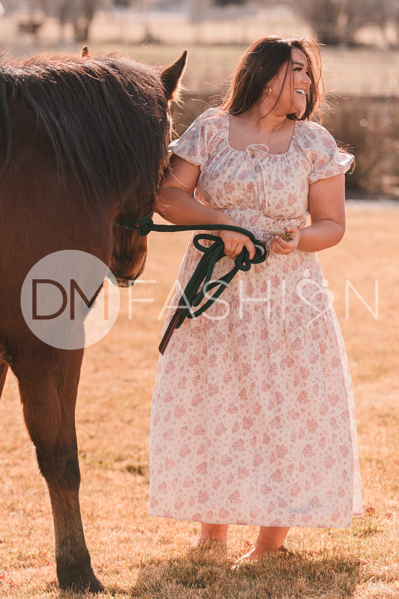 Clementine Pink Chateau Floral Dress - DM Exclusive - Maternity Friendly - Nursing Friendly