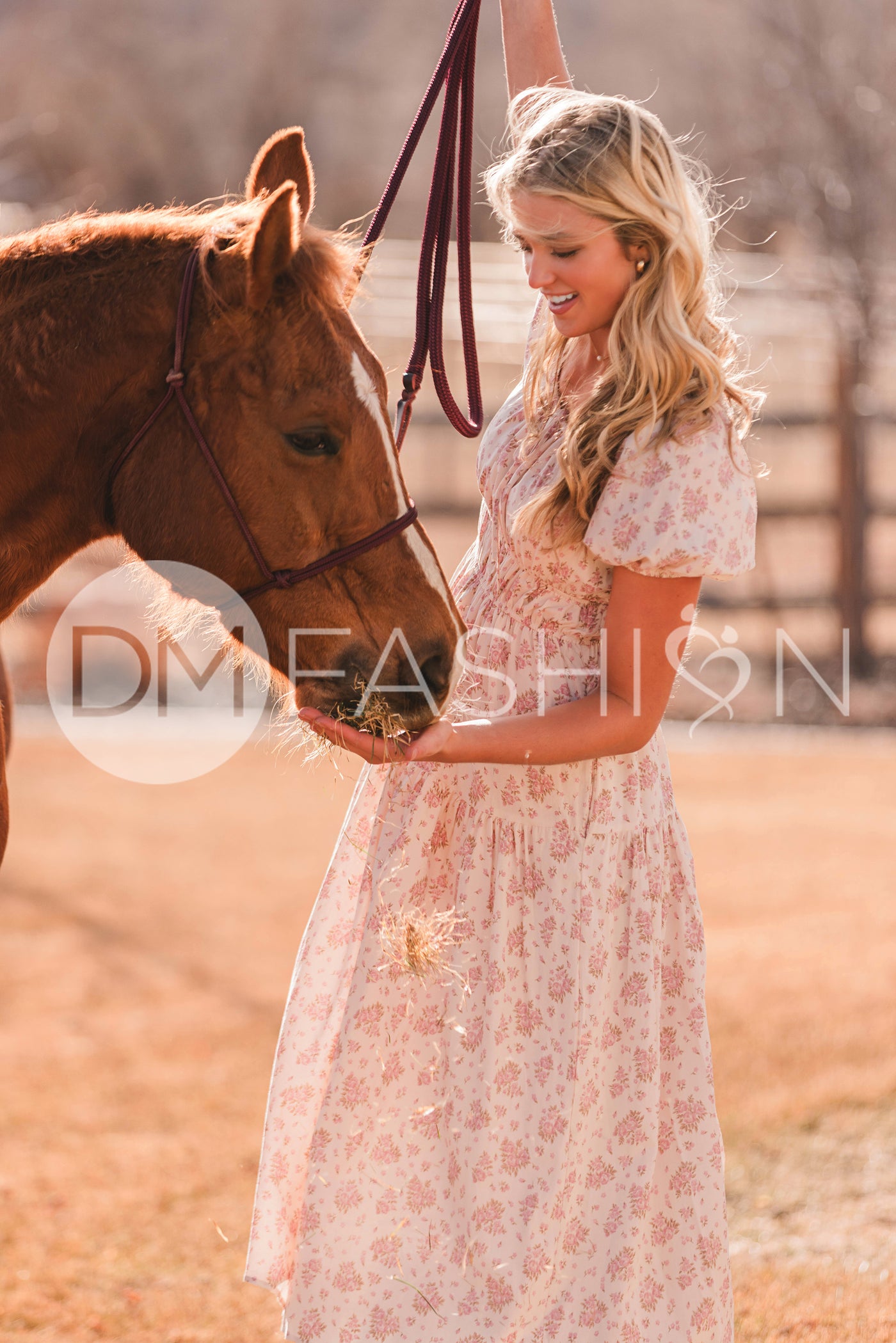 Clementine Pink Chateau Floral Dress - DM Exclusive - Maternity Friendly - Nursing Friendly