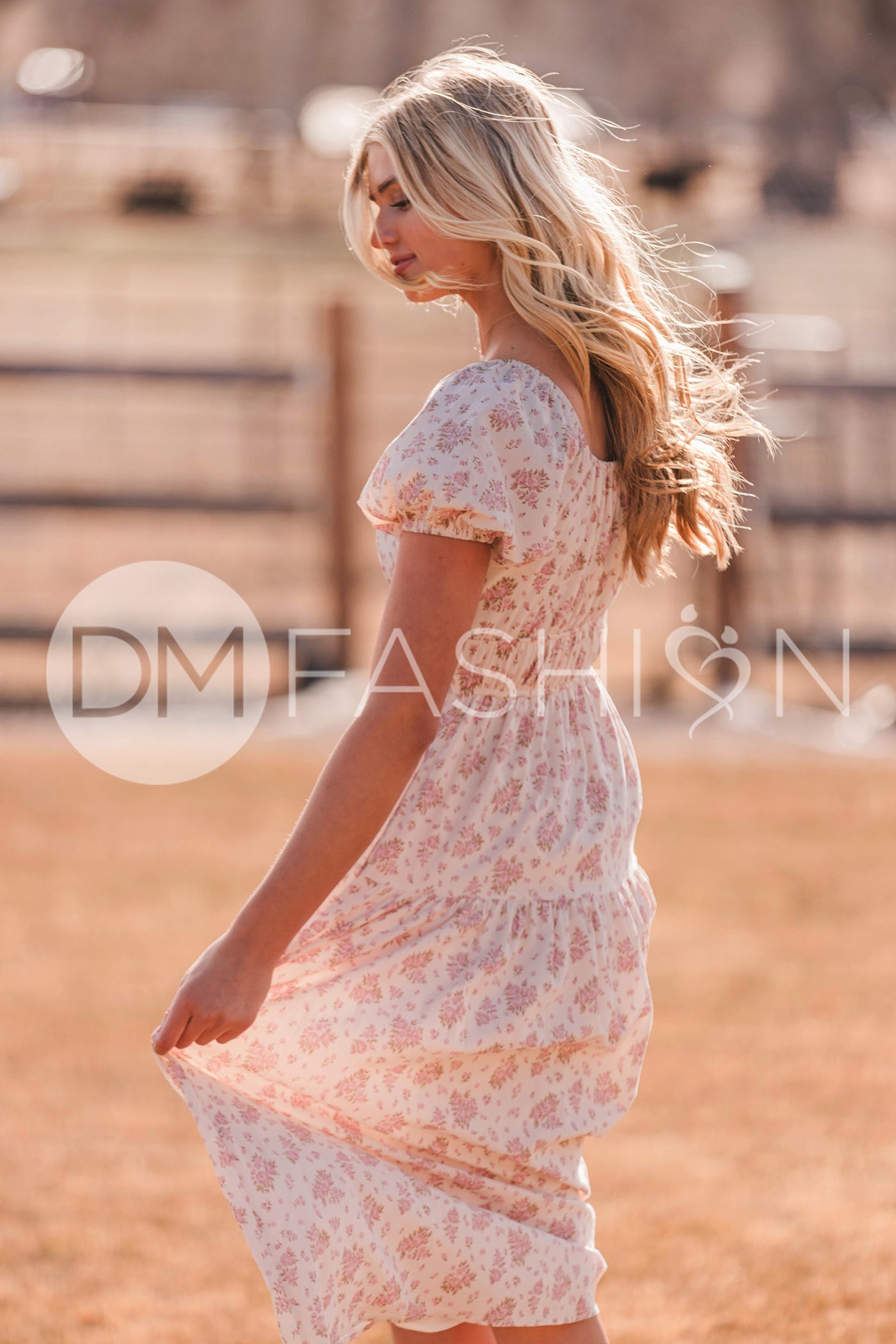 Clementine Pink Chateau Floral Dress - DM Exclusive - Maternity Friendly - Nursing Friendly