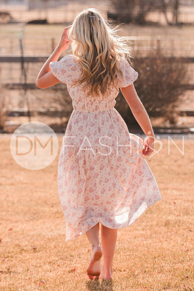 Clementine Pink Chateau Floral Dress - DM Exclusive - Maternity Friendly - Nursing Friendly