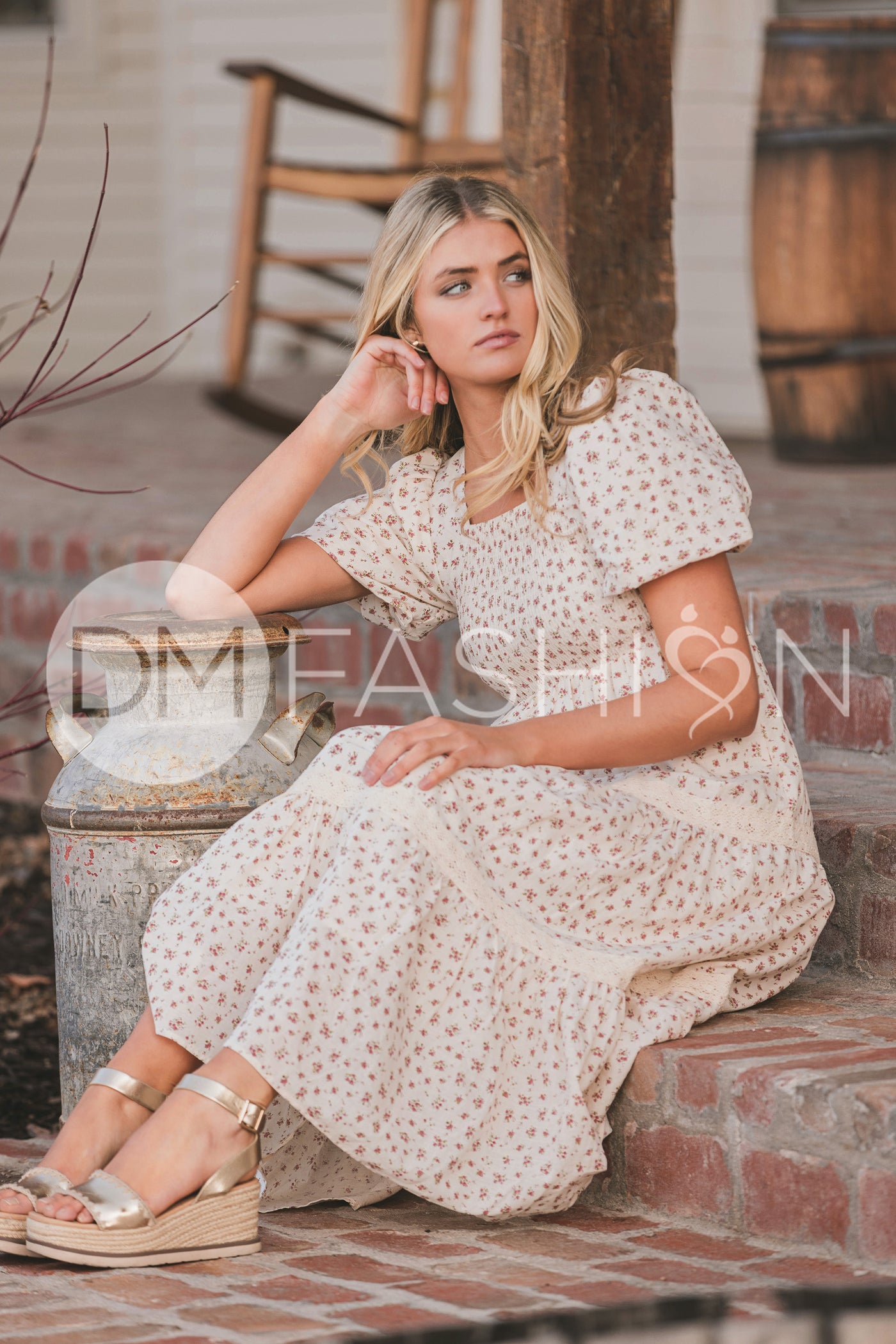 Florence Pink Meadow Midi Dress - DM Exclusive - Maternity Friendly