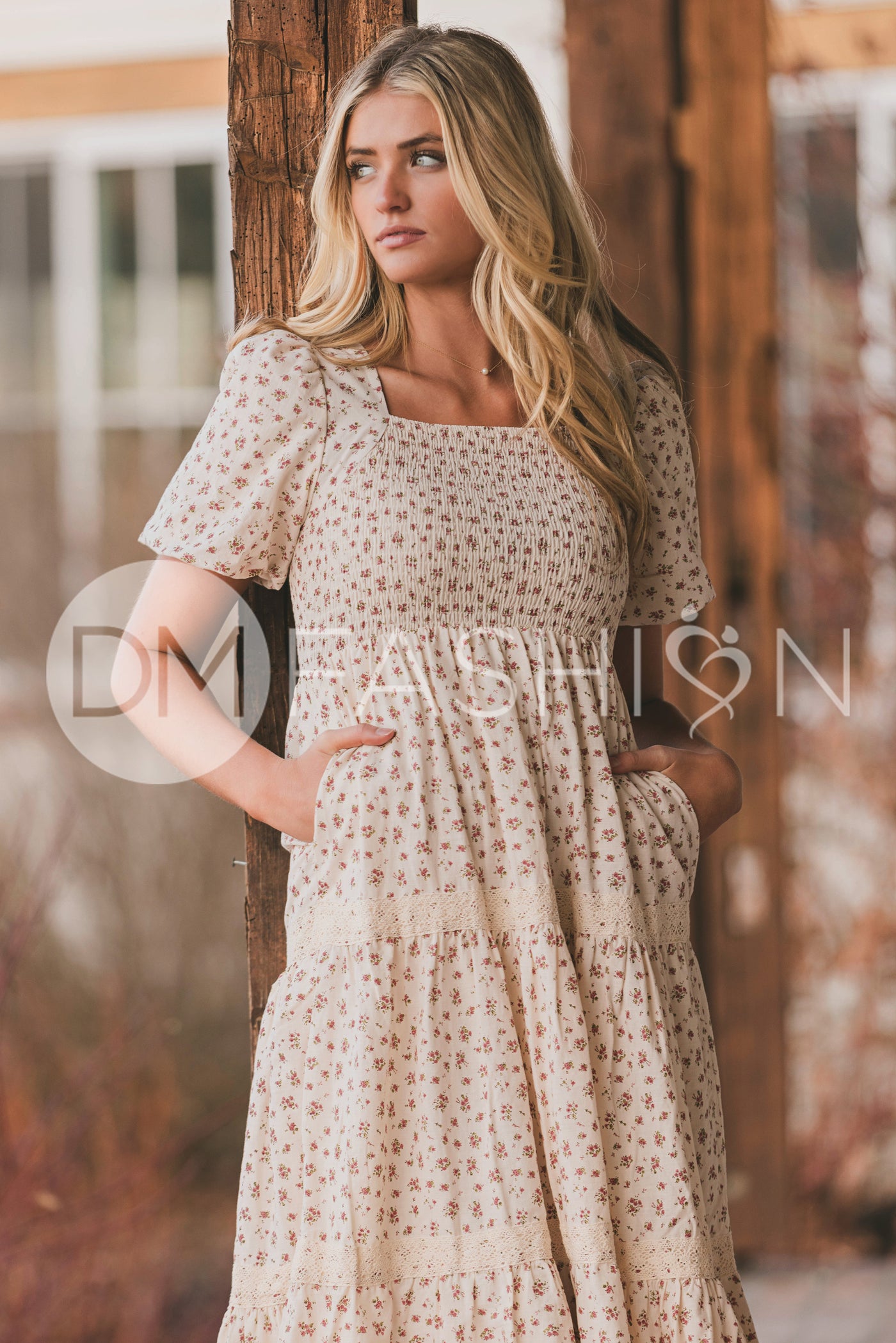 Florence Pink Meadow Midi Dress - DM Exclusive - Maternity Friendly