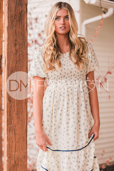 Annabelle Blue Orchard Dress - DM Exclusive - Maternity Friendly