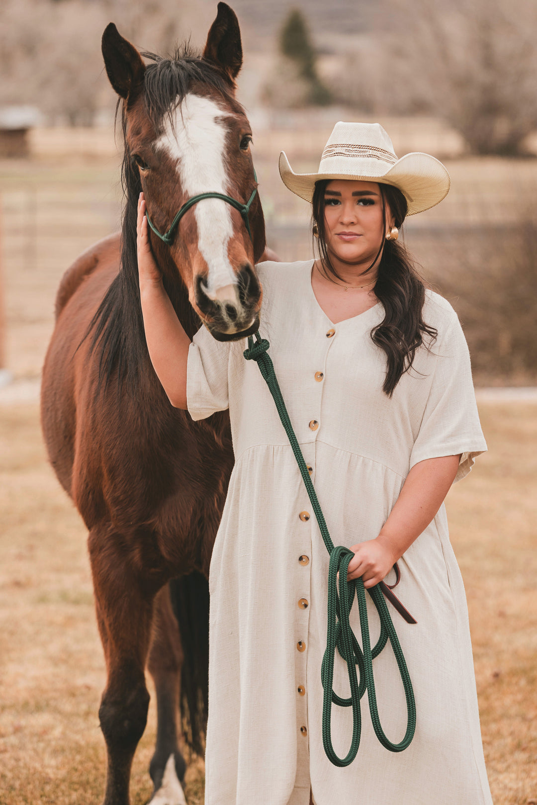 Robin Oatmeal Linen Dress - DM Exclusive - Maternity Friendly